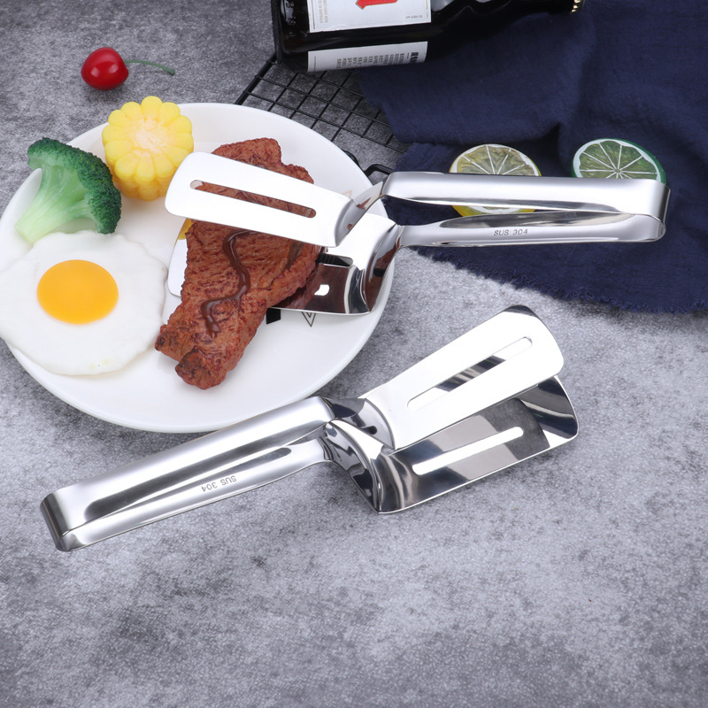 304不锈钢牛排夹 厨房不锈钢夹子 不锈钢食品夹煎鱼煎饼夹面包夹