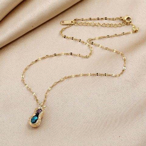 Peanut Pendant 2022 New Women‘s Necklace Clavicle Chain Niche Design Internet Celebrity Ins Trendy Cold Ornament
