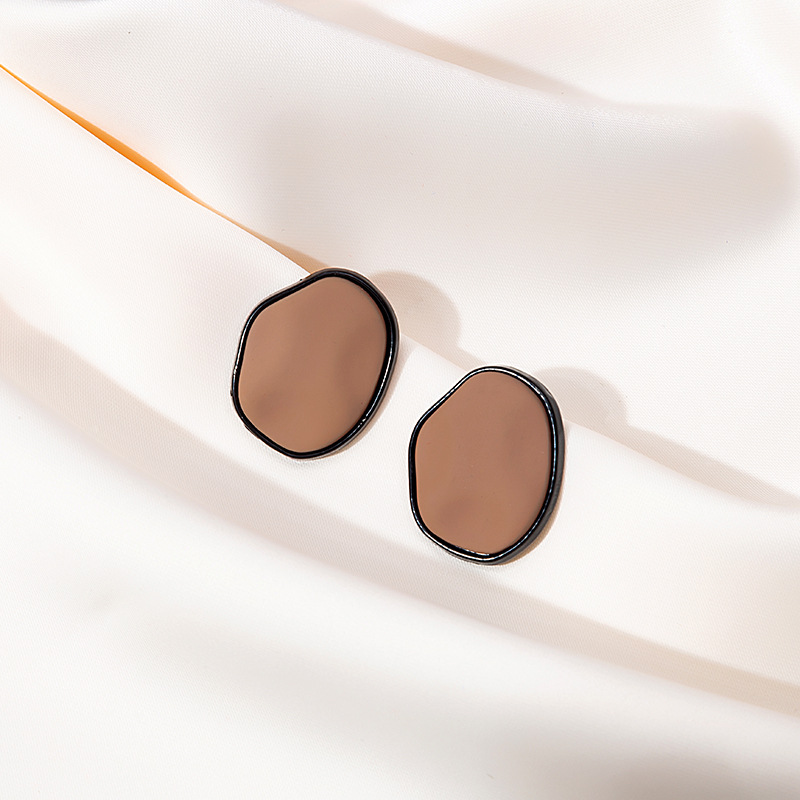 银针秋冬小众复古港风赫本耳钉几何圆形小众耳饰莫兰迪耳环高级感