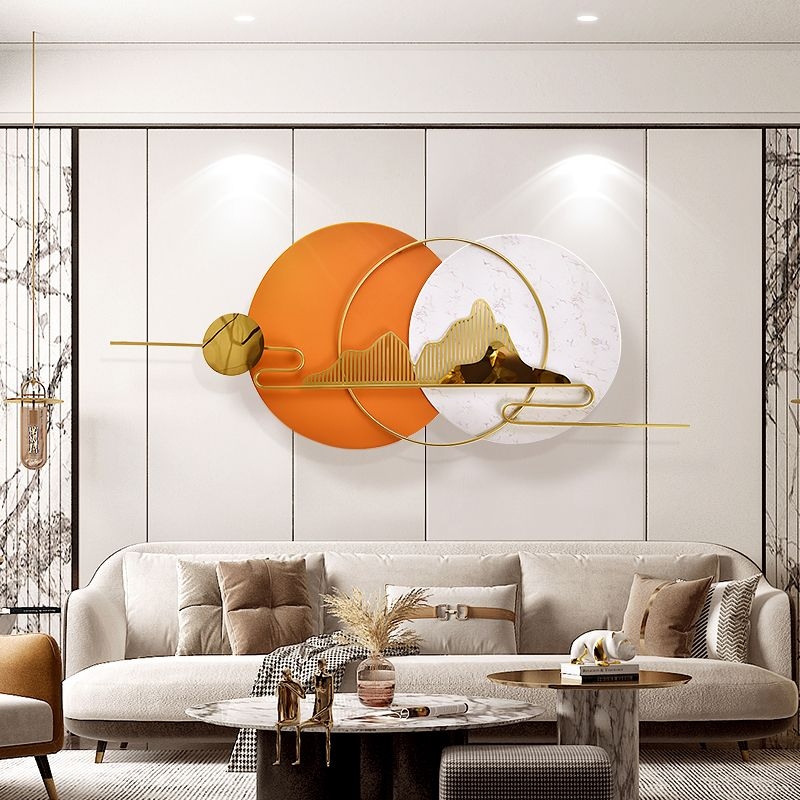 轻奢客厅立体装饰画现代简约沙发背景墙壁画样板间高级感皮革挂画