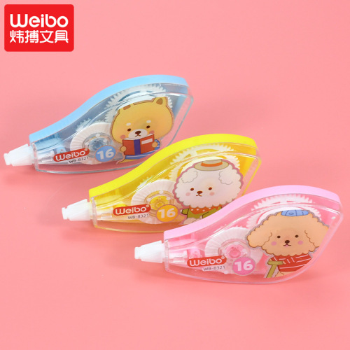 Wei bo Stationery Wholesale New Cartoon Correction Tape Small Mini Creative Student Supplies Transparent Candy Correction Tape