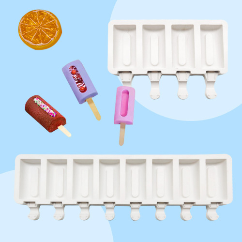 new spot silicone 4-piece 8-piece groove ice cream mold popsicle ice cream mold diy cross-border hot selling kitchen