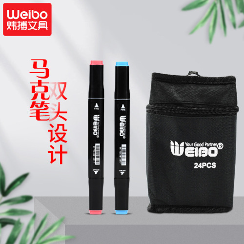 weibo double-headed students use painting graffiti animation architecture hand-painted design color brush alcohol marker full set