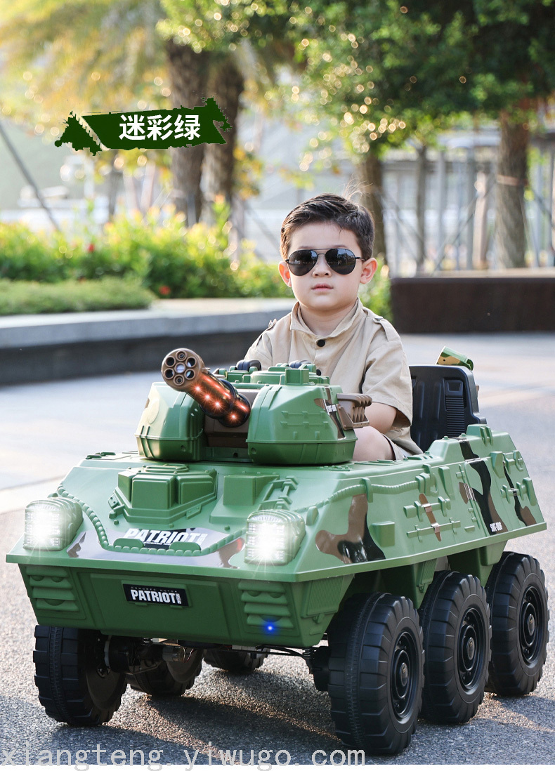 儿童电动车可坐人四驱越野车带遥控宝宝汽车六轮坦克车小孩装甲车一件代发详情15