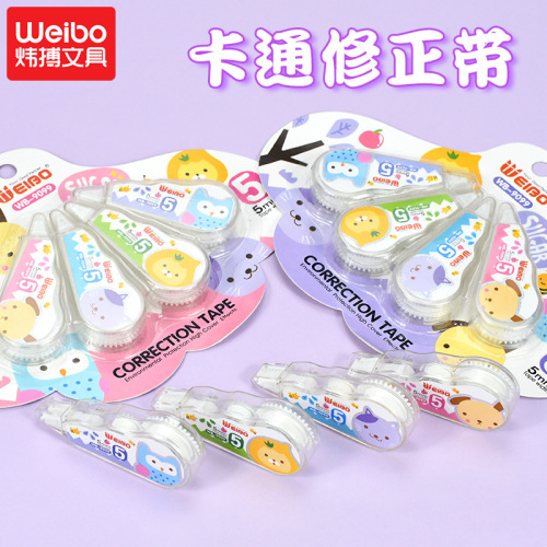 weibo stationery wholesale 4 correction tape creative cute word-changing stickers student supplies mini correction tape set