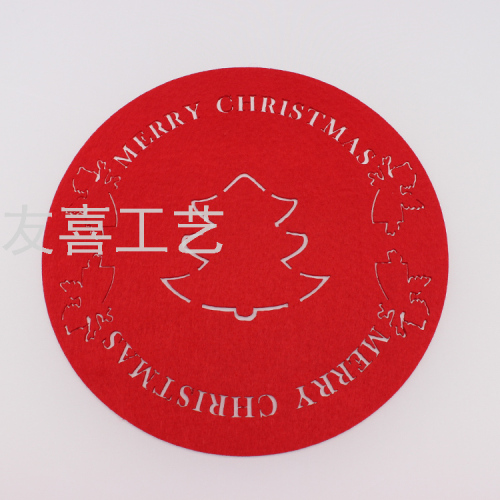 placemat cup mat plate mat round non-woven felt fabric non-woven fabric halloween christmas coaster placemat decoration