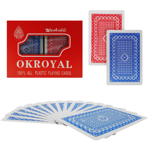 Factory in Stock 19 Silk Double Pair Poker Set Boxed Plastic Poker PVC Waterproof and Hard-Wearing Cross-Border Foreign Trade Wholesale