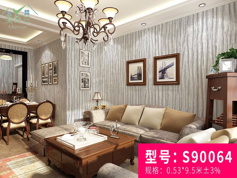 无纺布墙纸现代简约素色客厅卧室壁纸非自粘条纹背景墙房间壁纸详情9