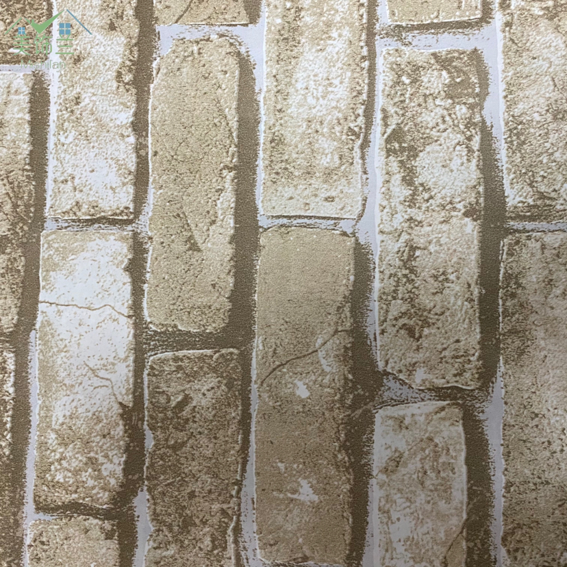 无纺墙纸砖块纹家装办公室卧室客厅电视背景墙工程宾馆酒店壁纸详情7