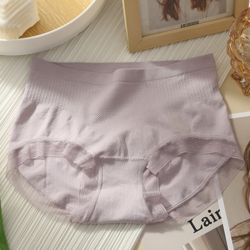 Mid-Waist Underwear Female Mushroom Cotton Inner Crotch Seamless High Elastic Bare Ammonia Lace Seamless Briefs Wholesale