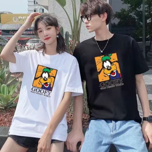 High-End Couple Cotton T-shirt Combed Cotton Stretch Cotton Short Sleeve