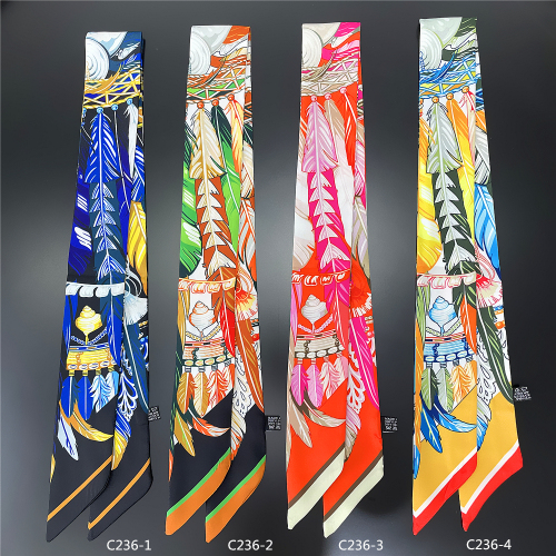 Long Scarf Tie Bag Handle Scarves Small Silk Ribbon Scarf Bag Belt Women‘s Scarf Hair Band Belt Accessories