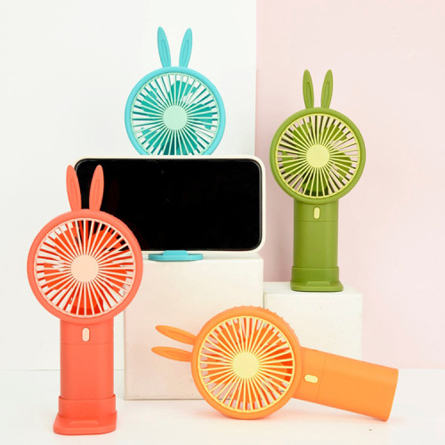 rabbit handheld small fan mini mobile phone stand desktop portable student office outdoor heat dissipation advertising gifts