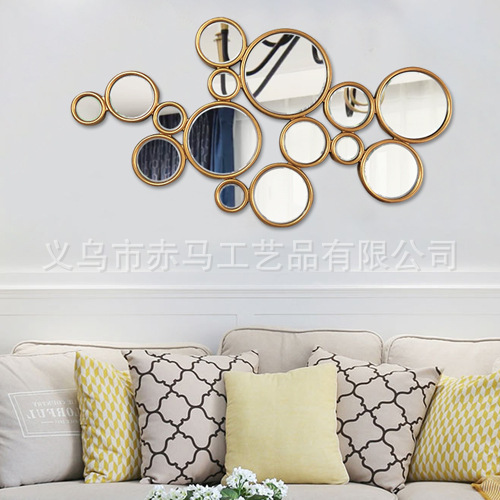 european-style luxury hotel in north america living room dining room decoration wall hanging mirror hallway wall decoration mirror