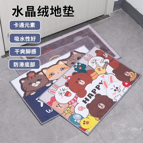 creative cartoon floor mat door bedroom carpet absorbent non-slip floor mat toilet bathroom kitchen floor mat
