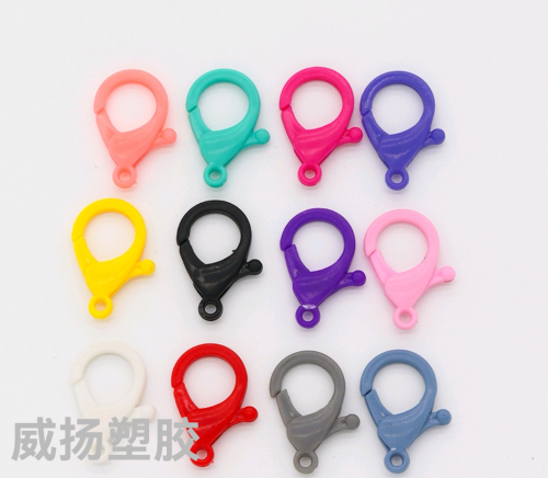 35mm keychain plastic color lobster clasp candy color keychain bag toy accessories wholesale mask chain buckle