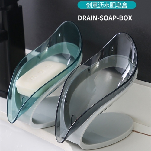 Soap Box Wall-Mounted Leaves Draining Soap Box Punch-Free Rack household Soap-Free Toilet Soap Box 