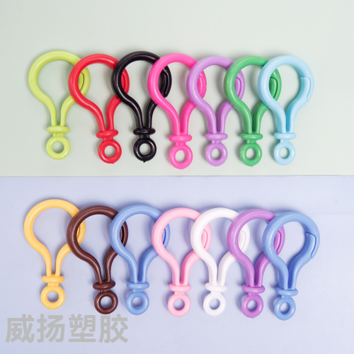 Colorful Thickened Bubble Buckle Lobster Buckle Doll Keychain Plastic Key Ring DIY Acrylic Toy Pendant