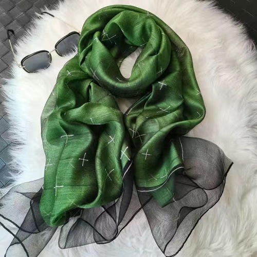 blended scarf women‘s thin internet celebrity silk scarf fashionable all-match spring and summer new air conditioning shawl outer scarf