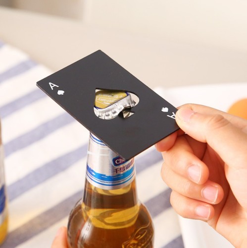 Creative Black Peach a Credit Card Bottle Opener Playing Card Stainless Steel Bottle Opener Bottle Lifting Device Beer Bottle Screwdriver