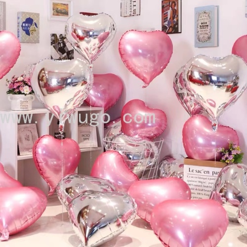Factory Direct Sales Aluminum Balloon Romantic Arrangement Birthday Love Decoration Peach Heart