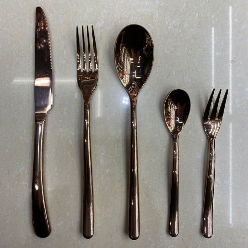 [huilin] 2 january light rose gold western tableware stainless steel knife and forks spoon foreign trade hot wholesale