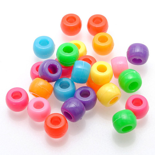 Colorful round Straight Hole Plastic Beads DIY Handmade Jewelry Accessories Acrylic Scattered Beads