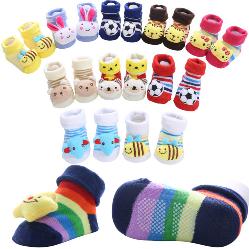 [40 Models Can Be Picked] Cartoon Non-Slip Floor Baby and Infant Socks Foreign Trade Doll Three-Dimensional Children‘s Socks