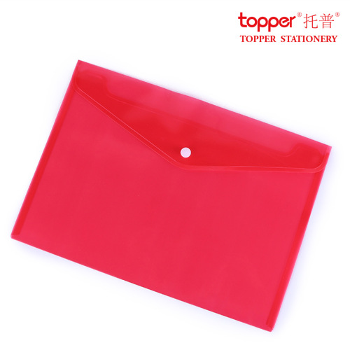 cross-border wholesale a4 snap transparent file bag fixed logo plastic pp file bag color folder insurance policy