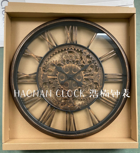 european retro creative roman gear clock industrial style decorative mute clock large size wall clock 60cm