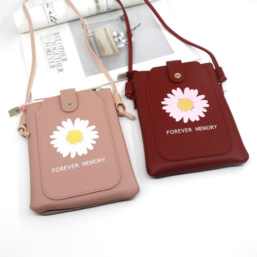 mobile phone bag couple cartoon cute chrysanthemum vertical female bag messenger bag shoulder bag female mobile phone bag