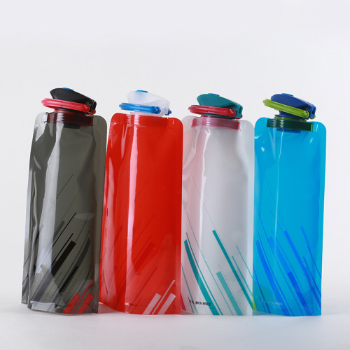 Mountaineering Folding Sports Kettle Outdoor Portable PE Water Bag riding Plastic Cup Printed Logo