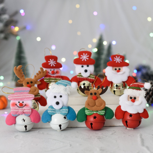 christmas decorations holiday small pendant christmas tree ornaments with bell small pendant christmas gift doll holding bell