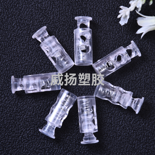 spring buckle transparent plastic elastic adjustment button stop rope buckle pig nose buckle down jacket button bell rope buckle wholesale