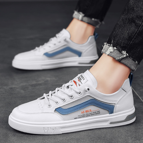 live broadcast white shoes boys leather skate shoes spring new college casual sneakers breathable fashion men‘s shoes