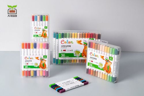 source factory 24-color water-based children‘s marker double-headed marker children‘s graffiti painting watercolor pen set