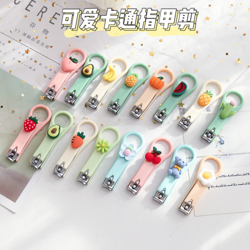 Cute Mini Nail Clippers Adult Home Use Nail Clippers Single Pack Cartoon Creative Folding Nail Scissors Nail Manicure Manicure 