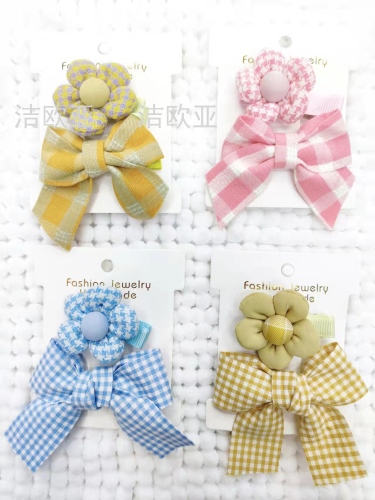 Korean Children‘s All-Inclusive Cloth New Baby Broken Barrettes Sweet Cute Fabric Flower Cartoon Barrettes 