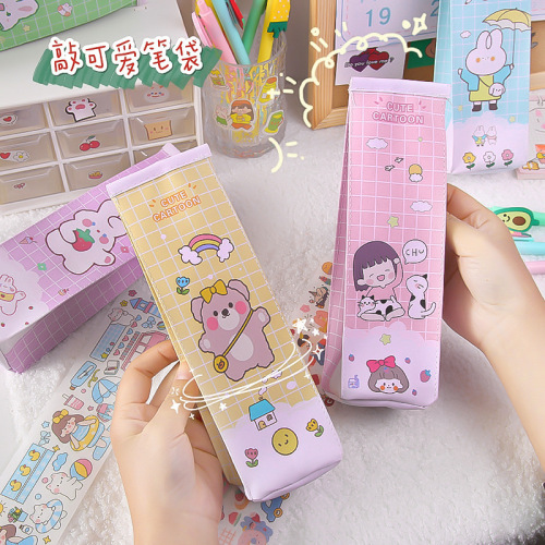 cute little girl rabbit milk box pencil case male and female student stationery box japanese soft cute girl heart pencil case