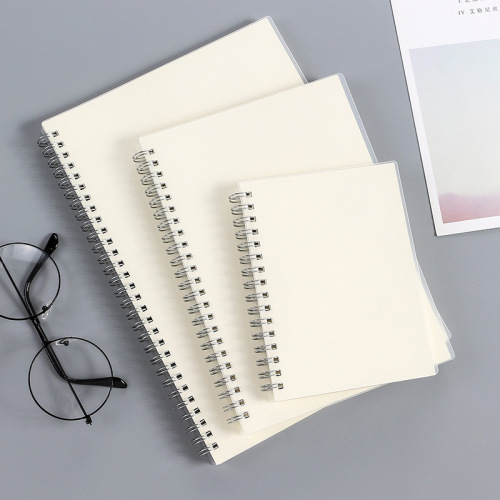 Creative A5/B5/A6 Coil Notebook Pp Frosted Flip Simple Grid Horizontal Blank Notepad Notebook