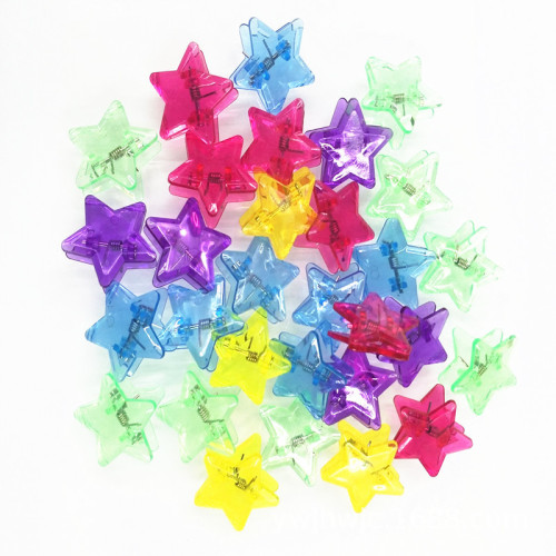 Colorful Five-Pointed Star Clip Transparent Acrylic Clip Photo Folder Note Clip Folder Decoration Clips