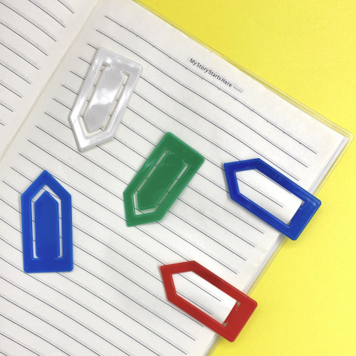 Colorful Solid Transparent Full Plastic Clip Special-Shaped Arrow Boat Type Paper Clip Office Supplies Bookmark Folder