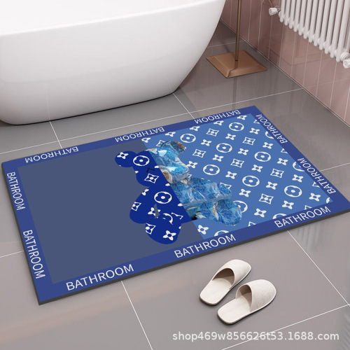light luxury diatom mud floor mat household toilet toilet door quick-drying floor mat kitchen bathroom absorbent non-slip floor mat