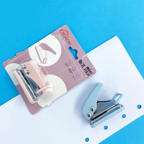 mini single hole puncher student manual round hole puncher hand account puncher binding book stationery wholesale