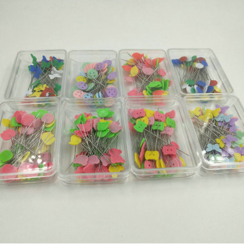 Factory Wholesale Color Plastic Cartoon Pin Flat Head Positioning Pin 50 Pieces/100 Pieces Boxed Pin