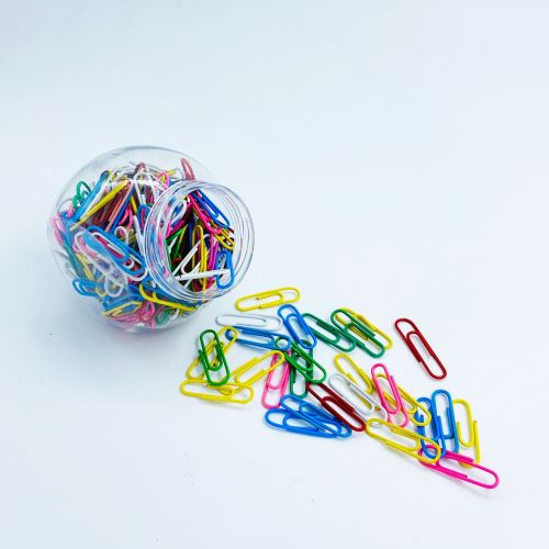 manufacturers supply 28mm color paper clips plastic paper clips file fixing needles paper clips boxed