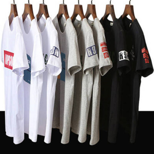 Foreign Trade Men‘s Tail Goods Stock Short Sleeve Men‘s T-shirt Stall supply of Goods Running in Rivers and Lakes Stall Products 