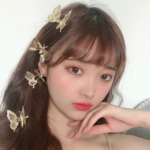 Movable Butterfly Hairpin ~ Mori Girl Metal Hairpin Super Fairy Internet Celebrity Same Style Bangs Side Clip Headdress 