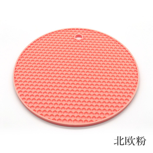 factory spot silicone honeycomb mat edible silicon meal coaster round non-slip insulation mat high temperature resistant easy to clean