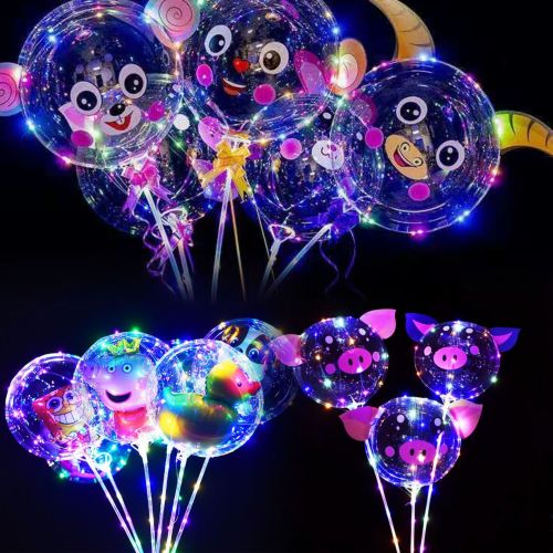 internet celebrity wave ball transparent with light hot stall luminous balloon luminous square push cartoon children stall
